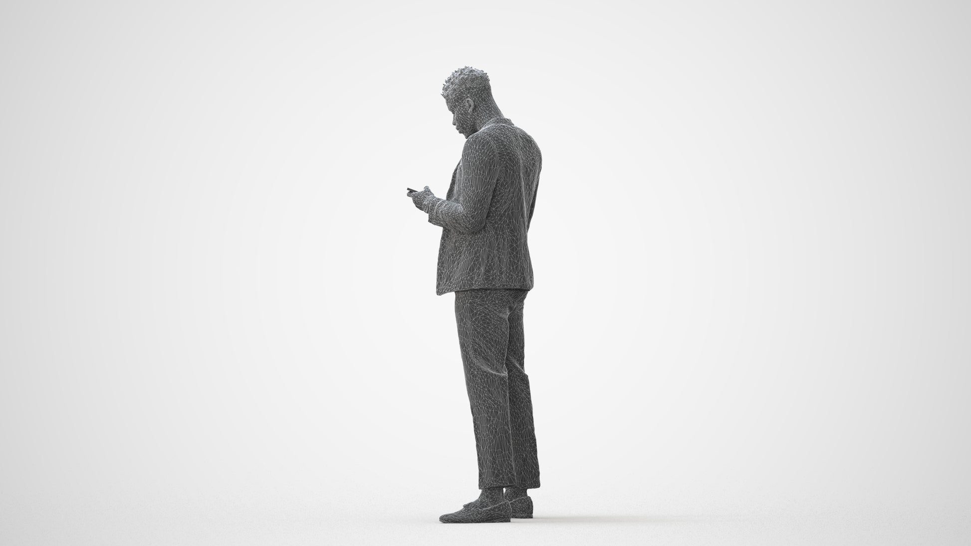 3D people model man casual standing, scanned human for 3ds Max rendering, square thumbnail