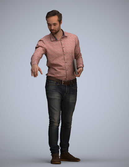 3D people model man casual formal, scanned human for 3ds Max rendering