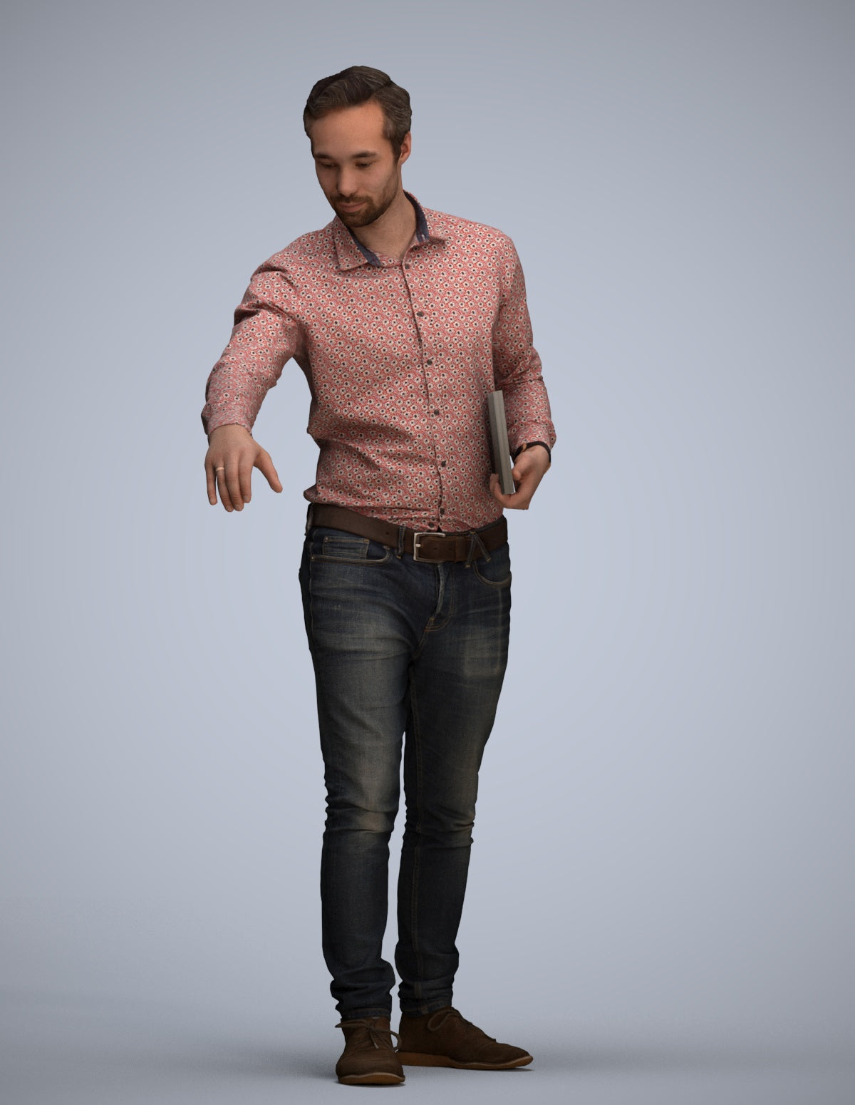 3D people model man casual formal, scanned human for 3ds Max rendering