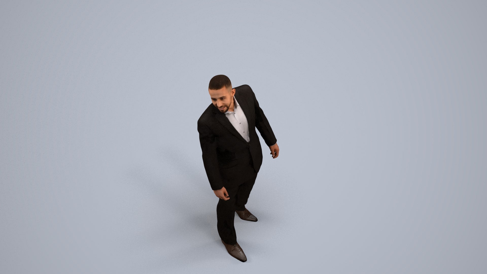 photogrammetry 3D man business, realistic human model archviz FBX, back view render