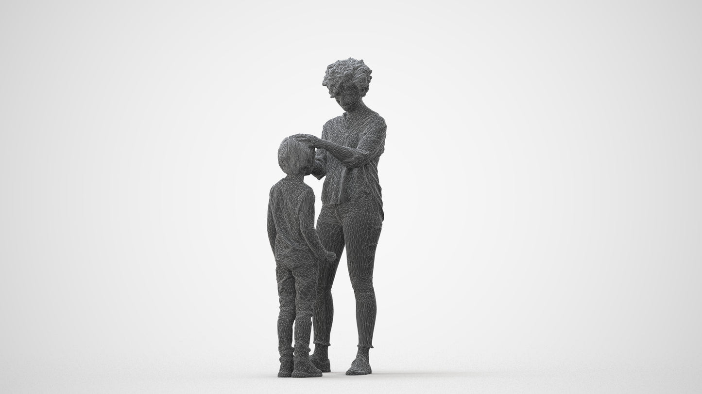 realistic 3D people girl casual kids, render-ready for V-Ray and Corona, FBX OBJ, square thumbnail