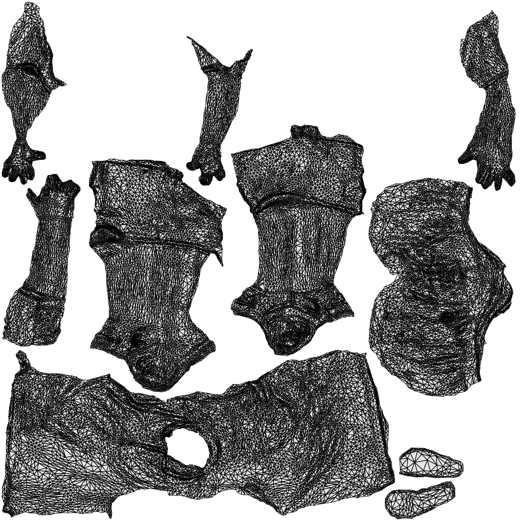 scanned 3D boy casual kids, photogrammetry people for Enscape and V-Ray, wireframe top-down view