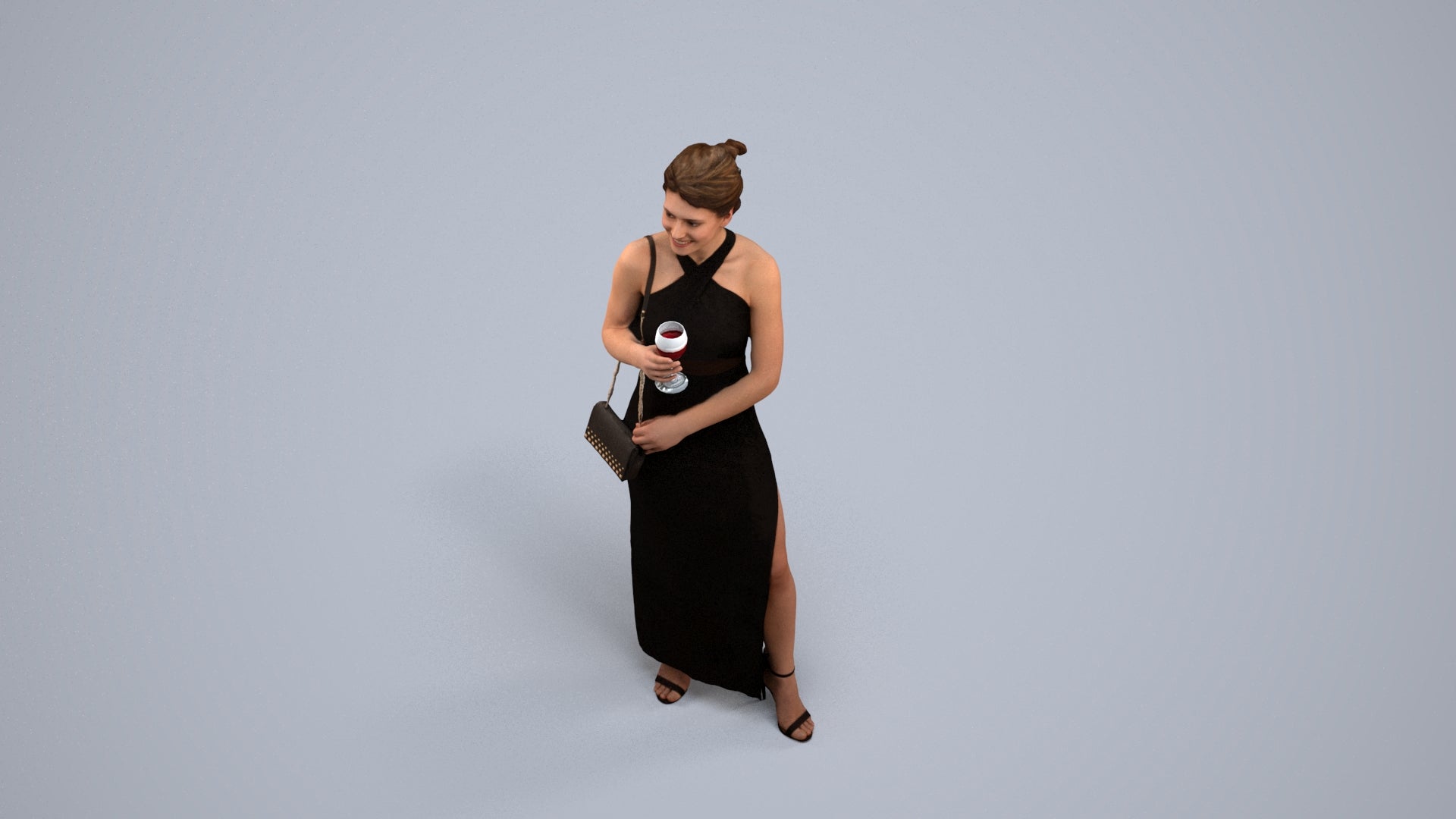 photogrammetry 3D woman formal formalaffairs, realistic human model archviz FBX, back view render