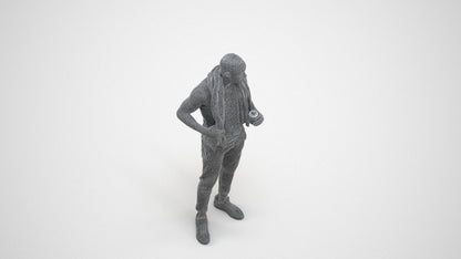 realistic 3D people man casual sport, render-ready for V-Ray and Corona, FBX OBJ, wireframe three-quarter view