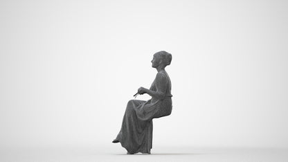realistic 3D people woman casual sitting, render-ready for V-Ray and Corona, FBX OBJ, square thumbnail