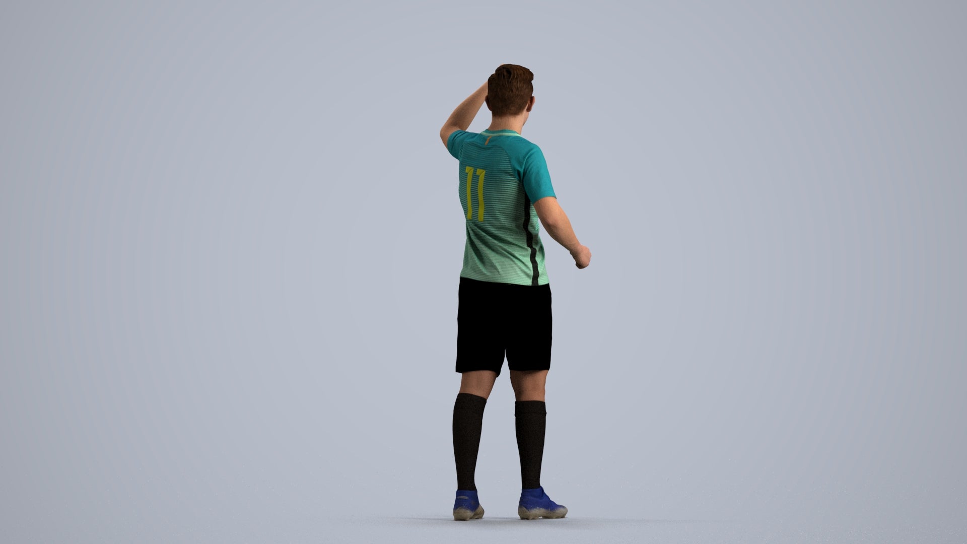 realistic 3D human boy sport, archviz people FBX OBJ for Blender, front view render
