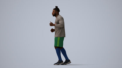 scanned 3D man sport, photogrammetry people for Enscape and V-Ray, three-quarter view render