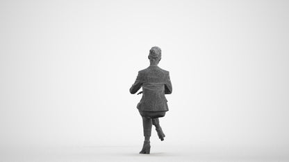 scanned 3D woman business, photogrammetry people for Enscape and V-Ray, wireframe front view