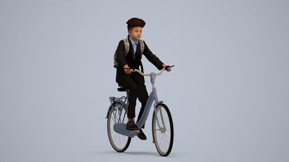 photogrammetry 3D man formal cycling, realistic human model archviz FBX, standing pose render
