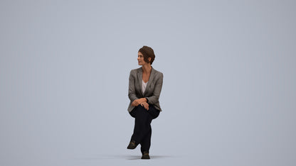 photogrammetry 3D woman business, realistic human model archviz FBX, standing pose render
