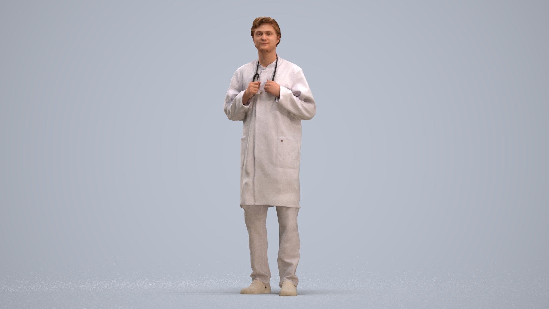 realistic 3D people man medical, render-ready for V-Ray and Corona, FBX OBJ, standing pose render