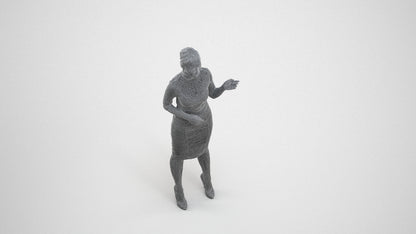 realistic 3D woman business, scanned archviz people for Blender and 3ds Max, wireframe three-quarter view