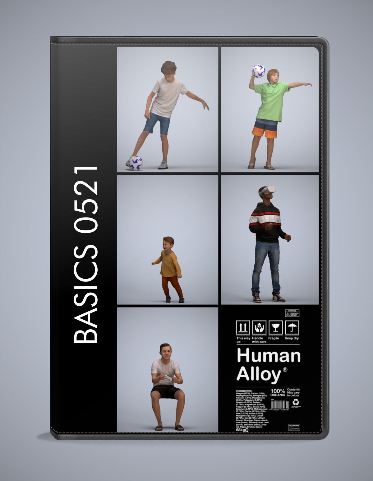 3D people models kids bundle, 5 scanned humans for 3ds Max rendering