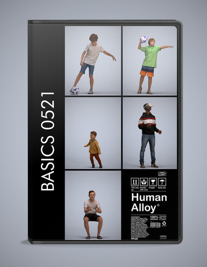 3D people models kids bundle, 5 scanned humans for 3ds Max rendering