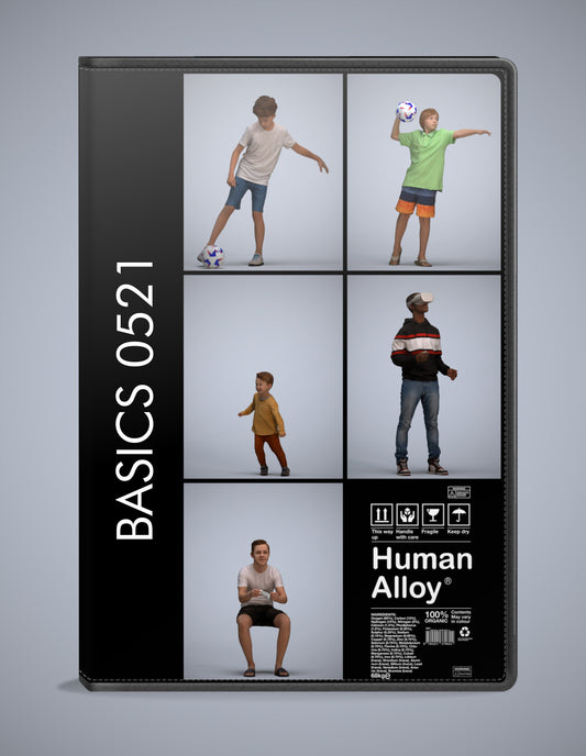 3D people models kids bundle, 5 scanned humans for 3ds Max rendering