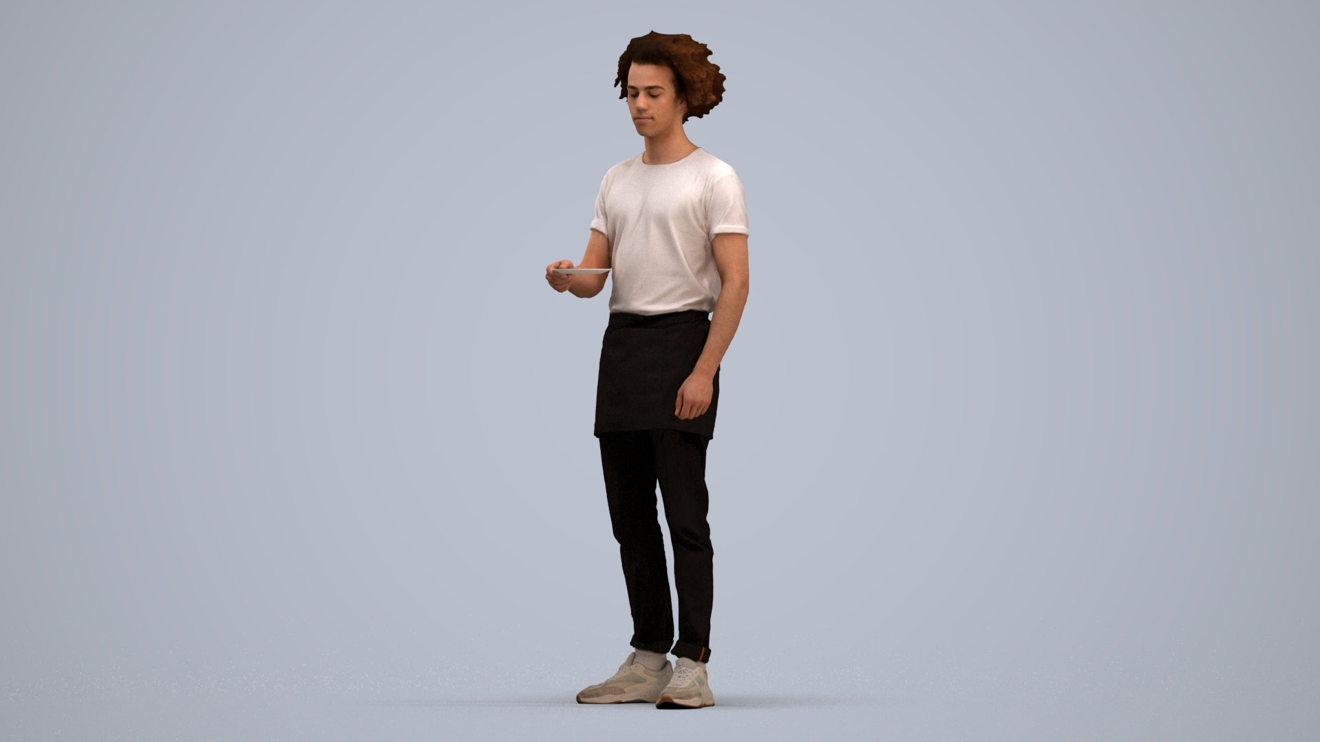 realistic 3D human man door, archviz people FBX OBJ for Blender, standing pose render