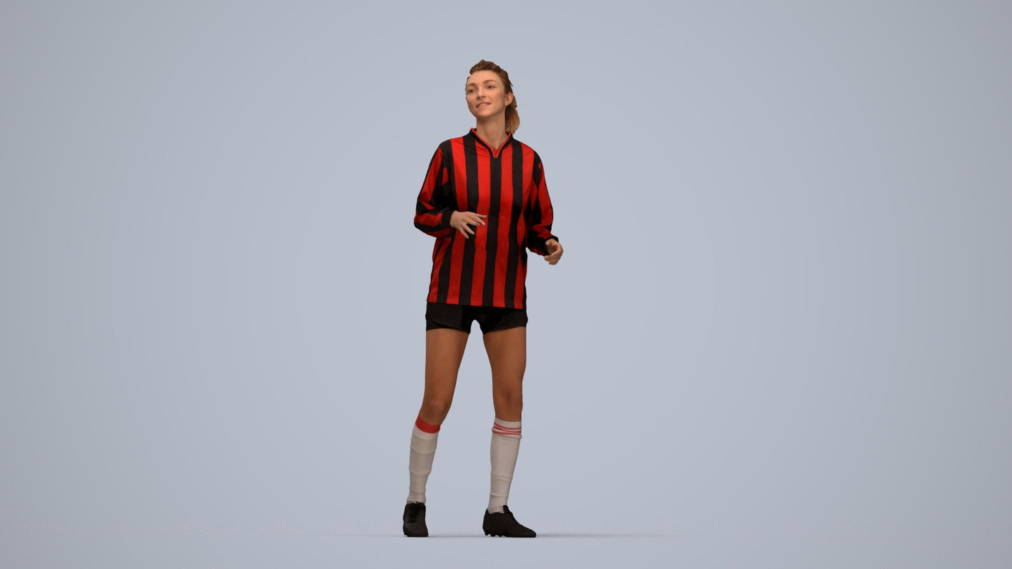 realistic 3D human woman sport, archviz people FBX OBJ for Blender, top-down view render