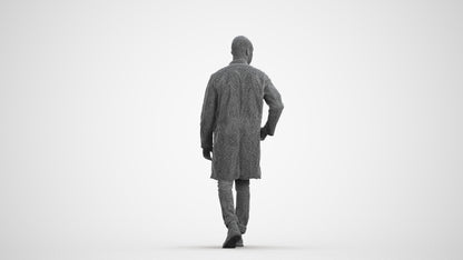 3D human model man medical, photogrammetry scanned person for archviz, wireframe front view