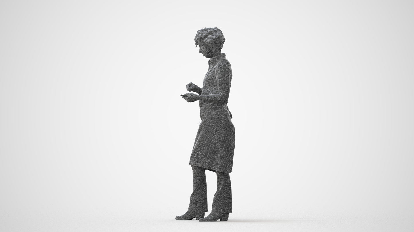 3D scanned woman hospitality, photorealistic archviz people for Enscape and SketchUp, square thumbnail
