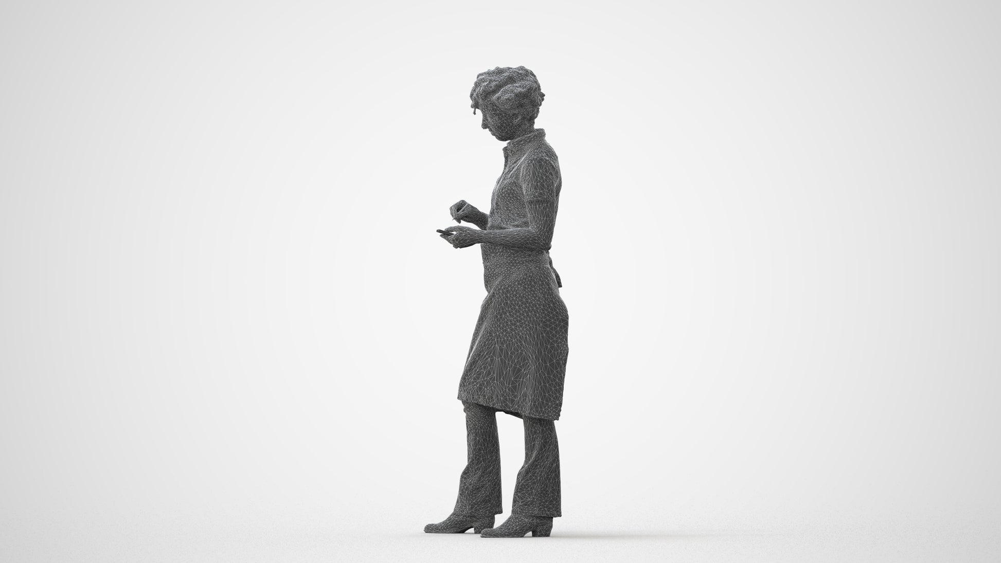 3D scanned woman hospitality, photorealistic archviz people for Enscape and SketchUp, square thumbnail