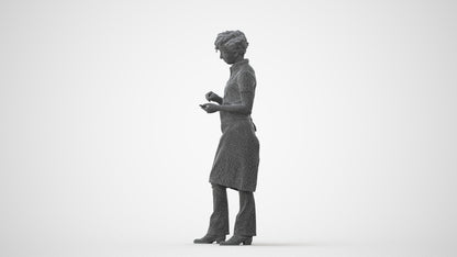 3D scanned woman hospitality, photorealistic archviz people for Enscape and SketchUp, square thumbnail