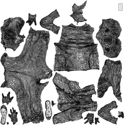 realistic 3D man business, scanned archviz people for Blender and 3ds Max, wireframe top-down view