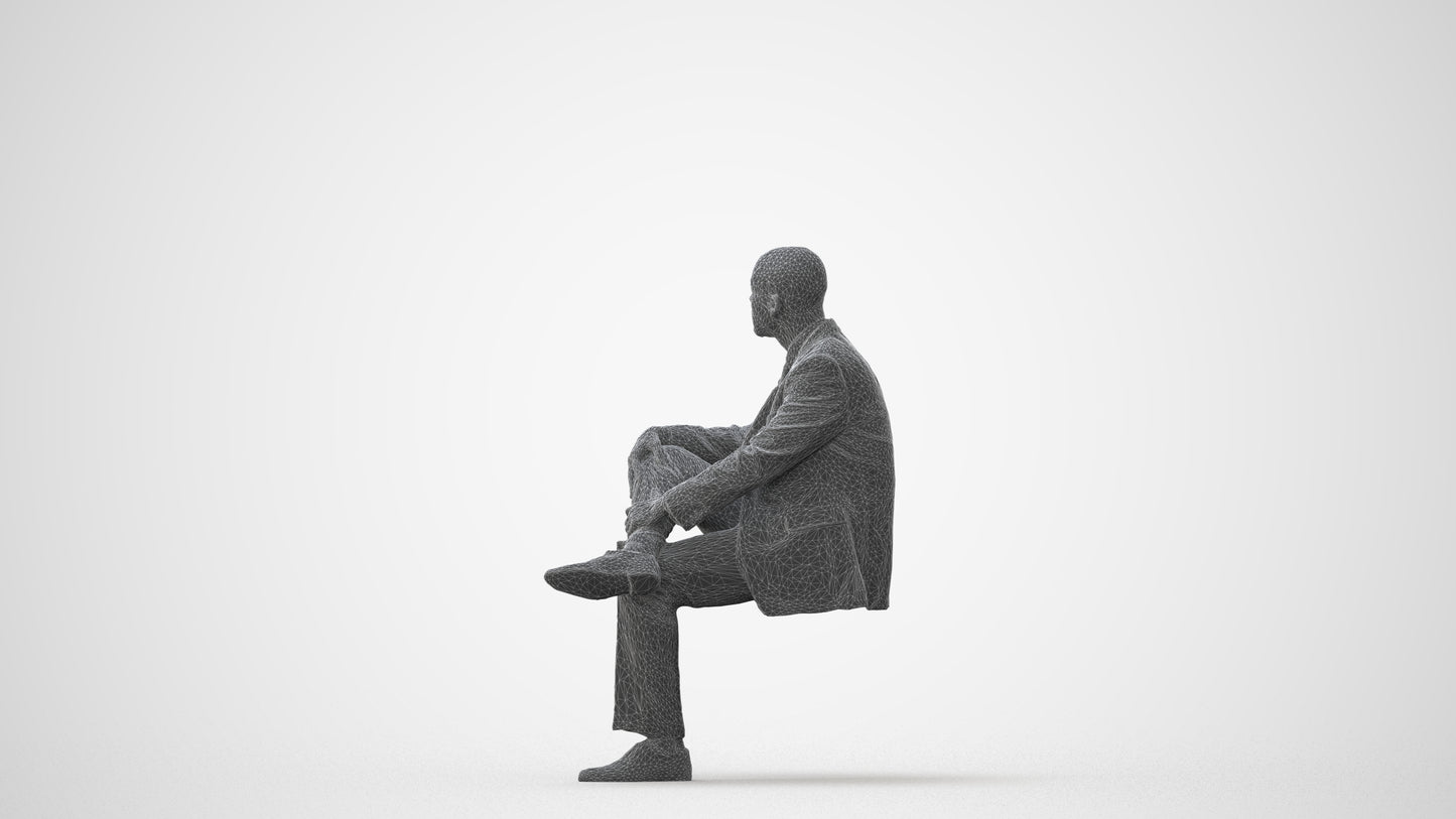 3D people model man business, scanned human for 3ds Max rendering, square thumbnail