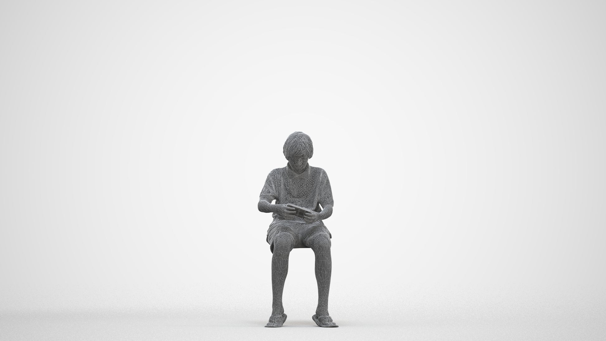 photogrammetry 3D boy kids, realistic human model archviz FBX, three-quarter front view render