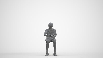 photogrammetry 3D boy kids, realistic human model archviz FBX, three-quarter front view render