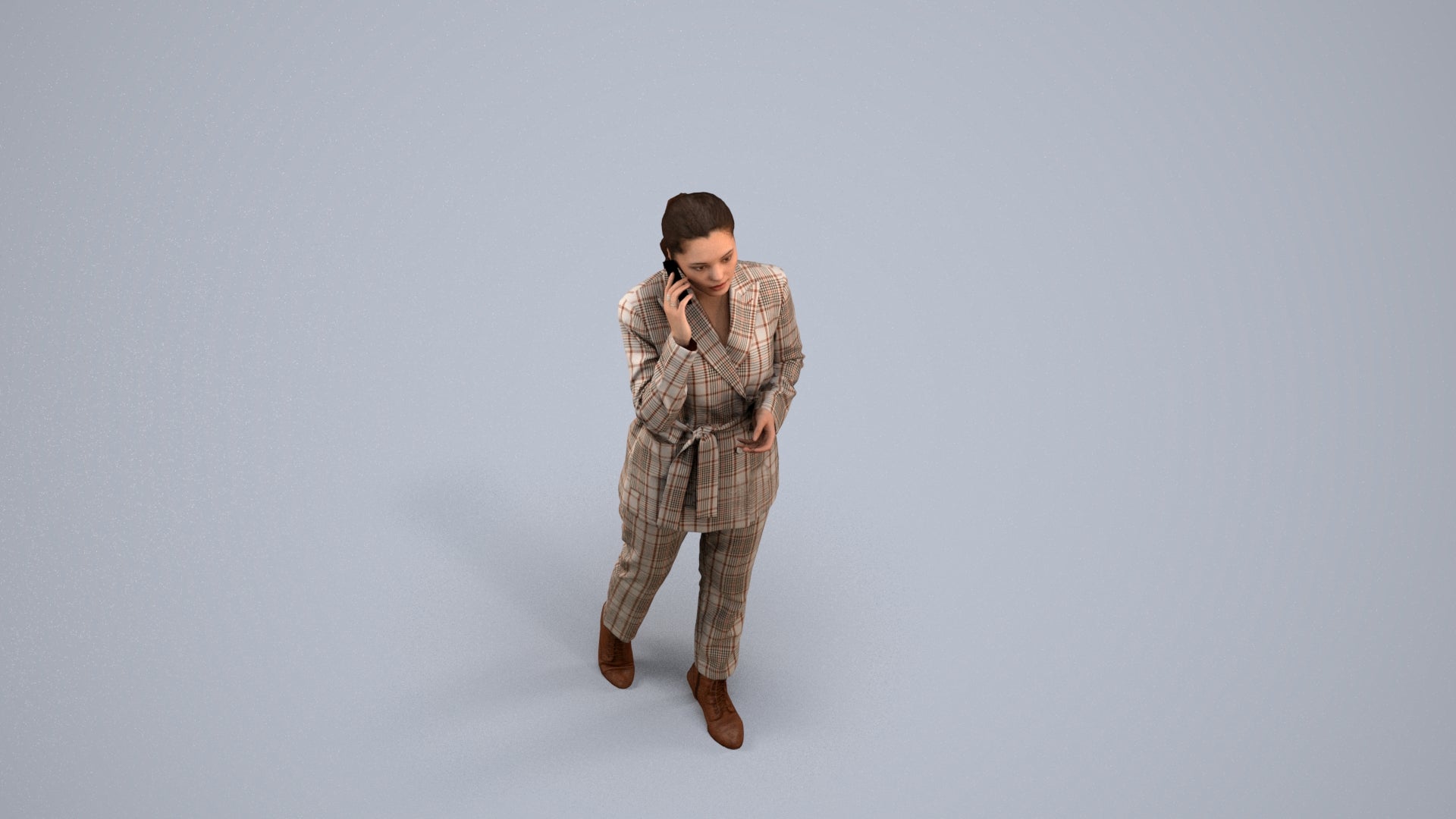 3D scanned woman business, photorealistic archviz people for Enscape and SketchUp, back view render
