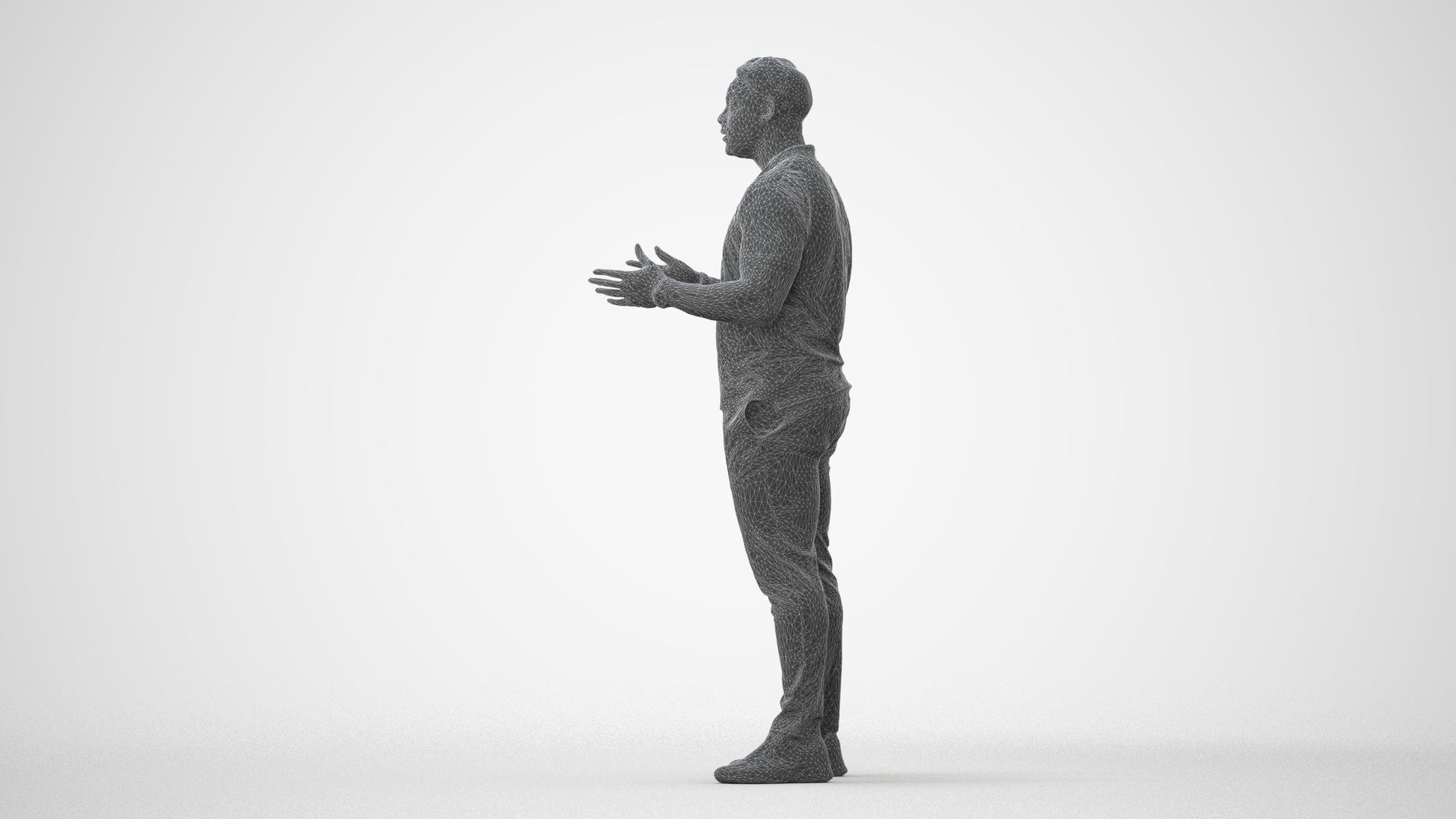 3D scanned man standing casual, photorealistic archviz people for Enscape and SketchUp, square thumbnail