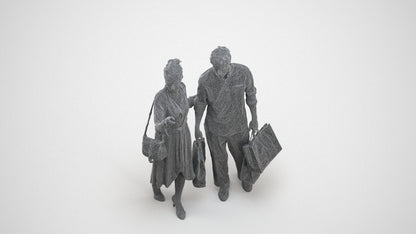 photogrammetry 3D man casual shopping, realistic human model archviz FBX, wireframe three-quarter view