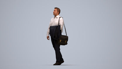 realistic 3D man business, scanned archviz people for Blender and 3ds Max, top-down view render