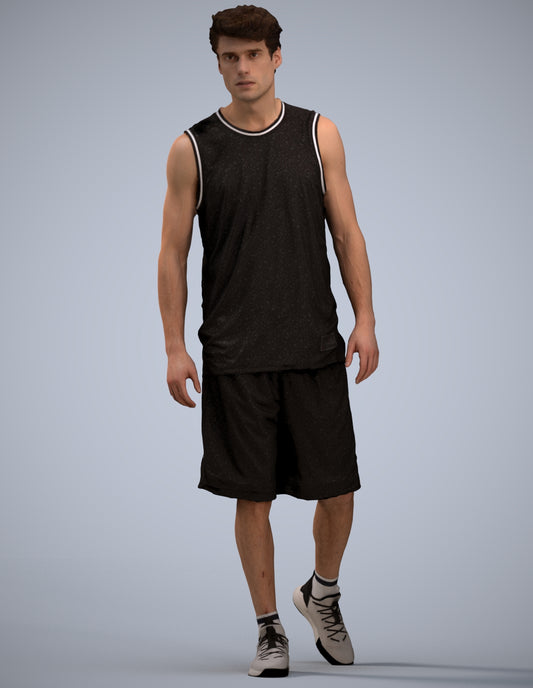 3D scanned man sport, photorealistic archviz people for Enscape and SketchUp