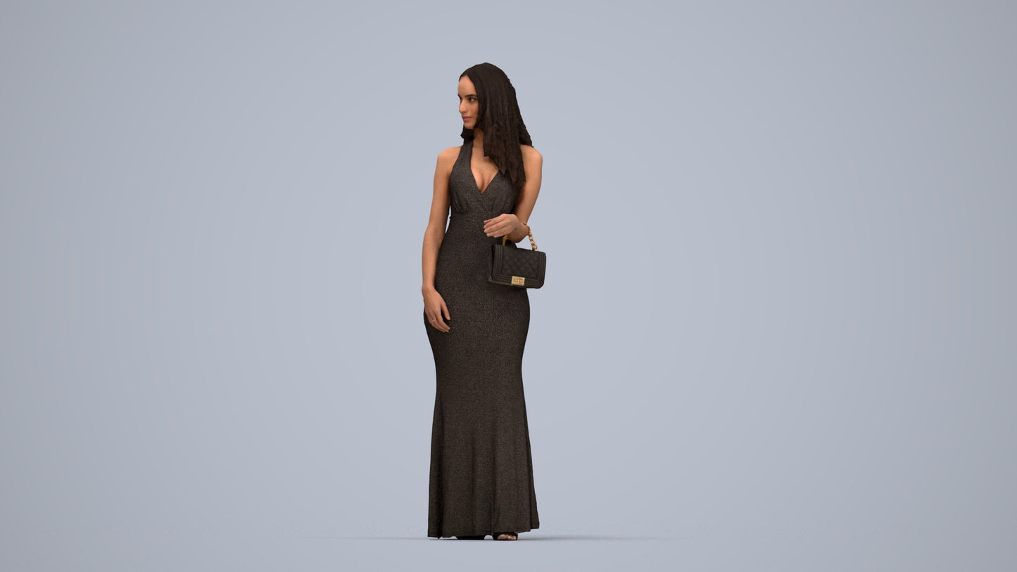 scanned 3D woman formal formalaffairs, photogrammetry people for Enscape and V-Ray, top-down view render