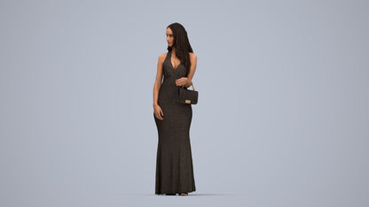 scanned 3D woman formal formalaffairs, photogrammetry people for Enscape and V-Ray, top-down view render