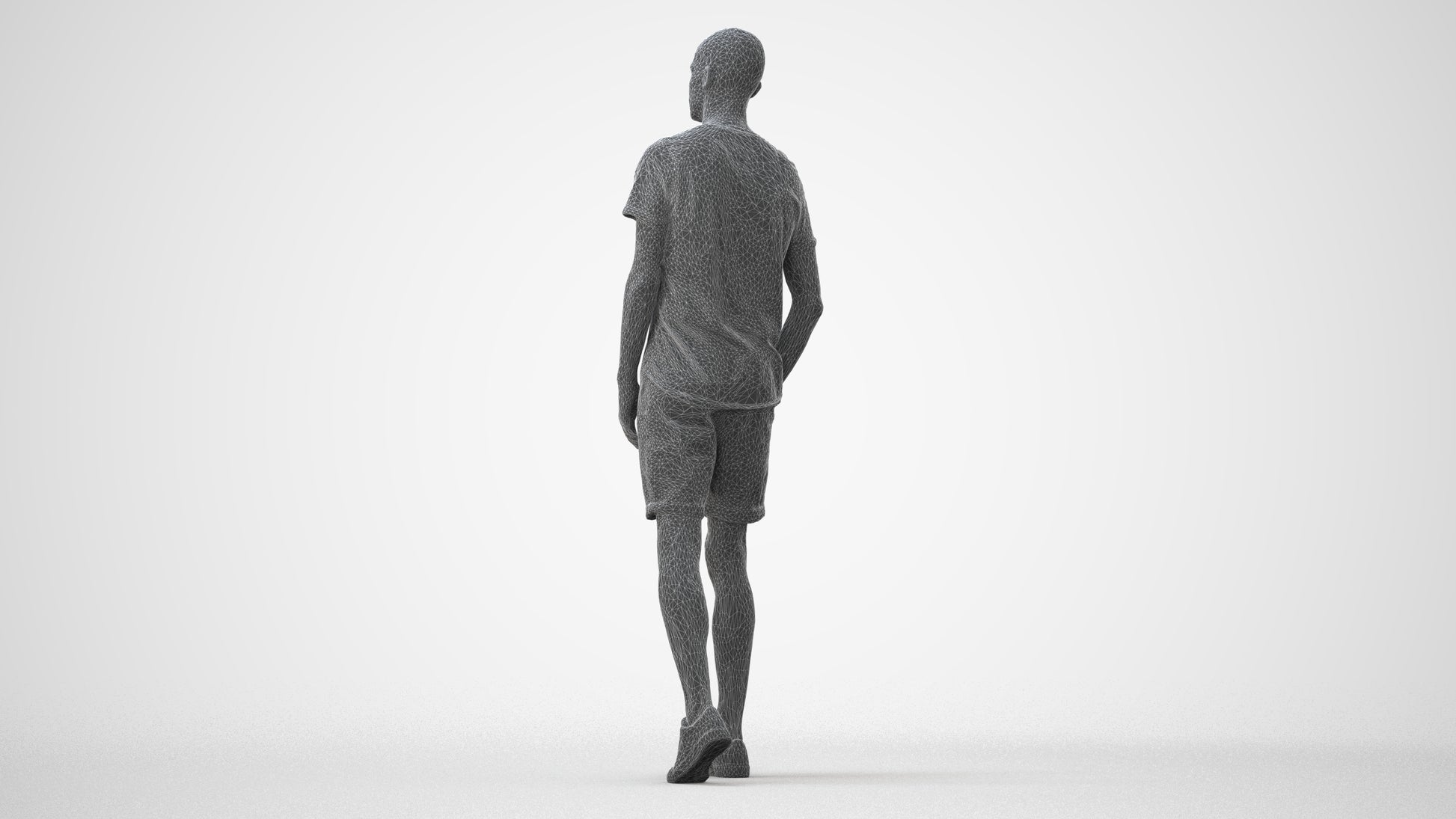 3D people model man casual walking, scanned human for 3ds Max rendering, square thumbnail