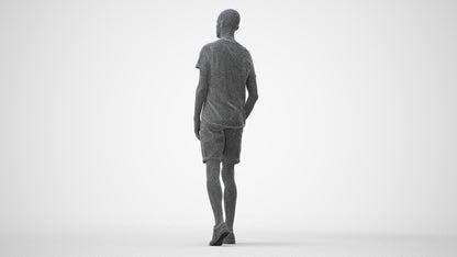 3D people model man casual walking, scanned human for 3ds Max rendering, square thumbnail