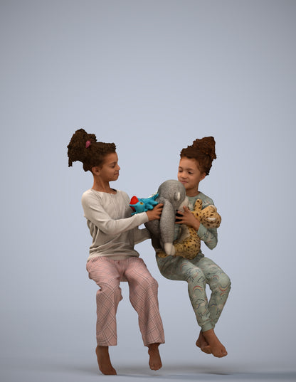 realistic 3D people girl kids, render-ready for V-Ray and Corona, FBX OBJ