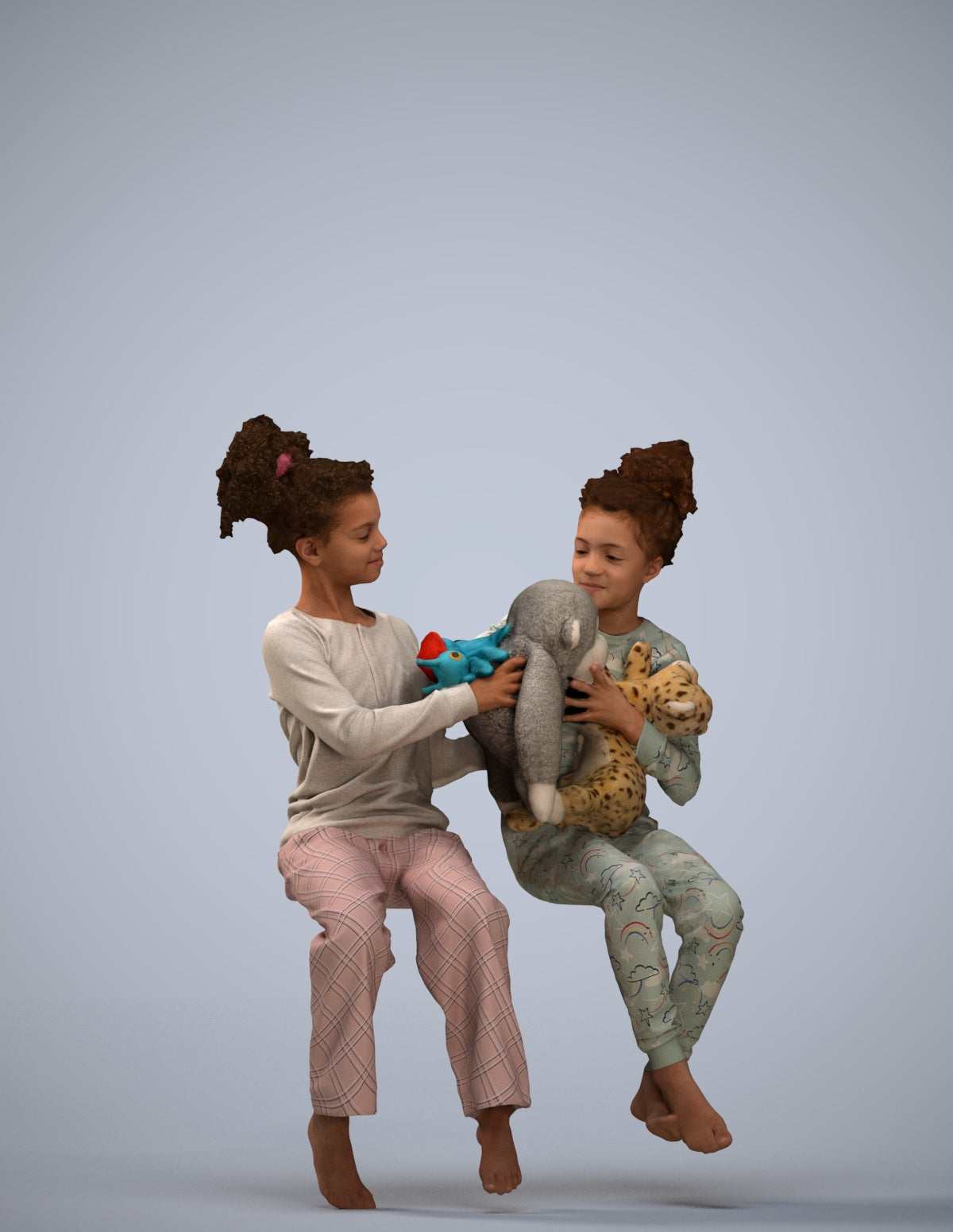 realistic 3D people girl kids, render-ready for V-Ray and Corona, FBX OBJ