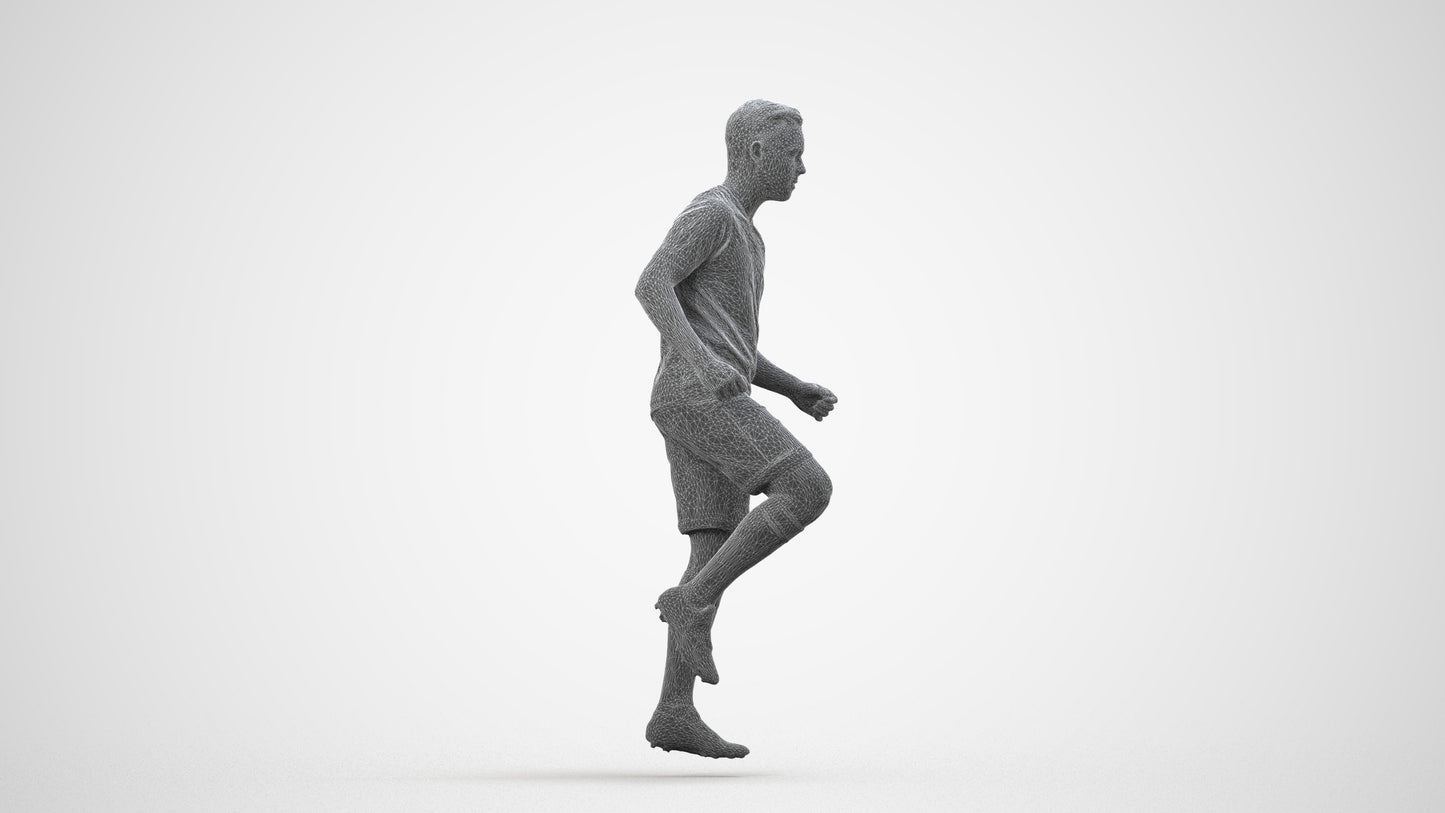 scanned 3D boy sport, photogrammetry people for Enscape and V-Ray, wireframe side view