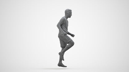 scanned 3D boy sport, photogrammetry people for Enscape and V-Ray, wireframe side view