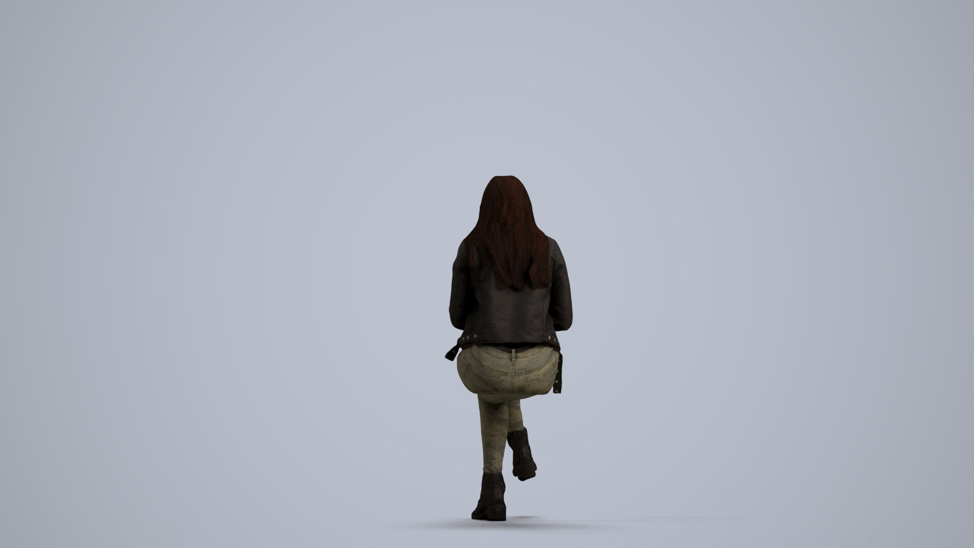 realistic 3D people woman casual sitting, render-ready for V-Ray and Corona, FBX OBJ, front view render