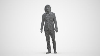 scanned 3D man business, photogrammetry people for Enscape and V-Ray, three-quarter front view render