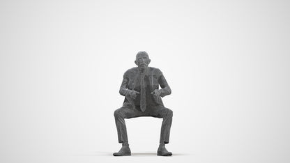 3D scanned senior man business, photorealistic archviz people for Enscape and SketchUp, three-quarter front view render