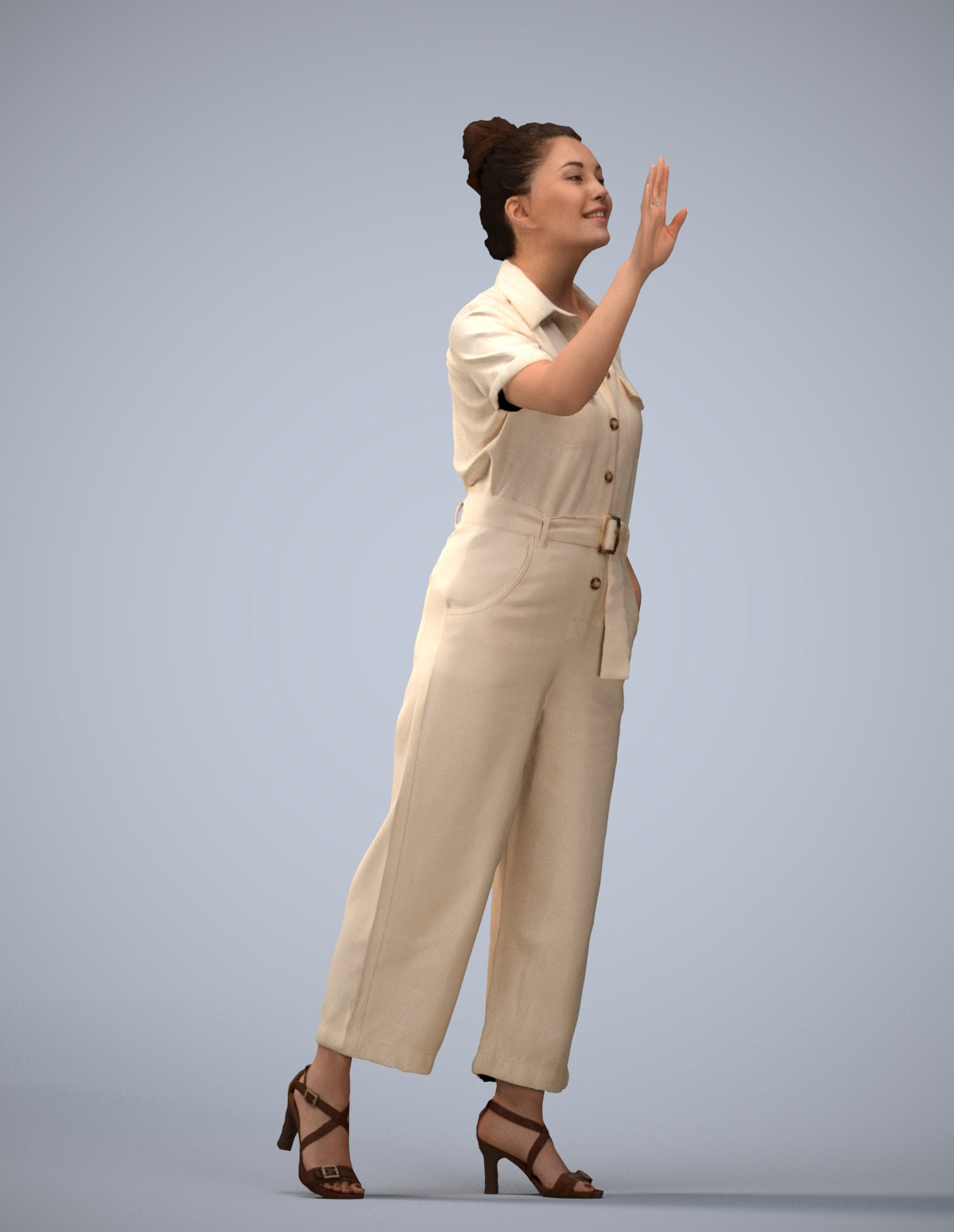 photogrammetry 3D woman business standing, realistic human model archviz FBX