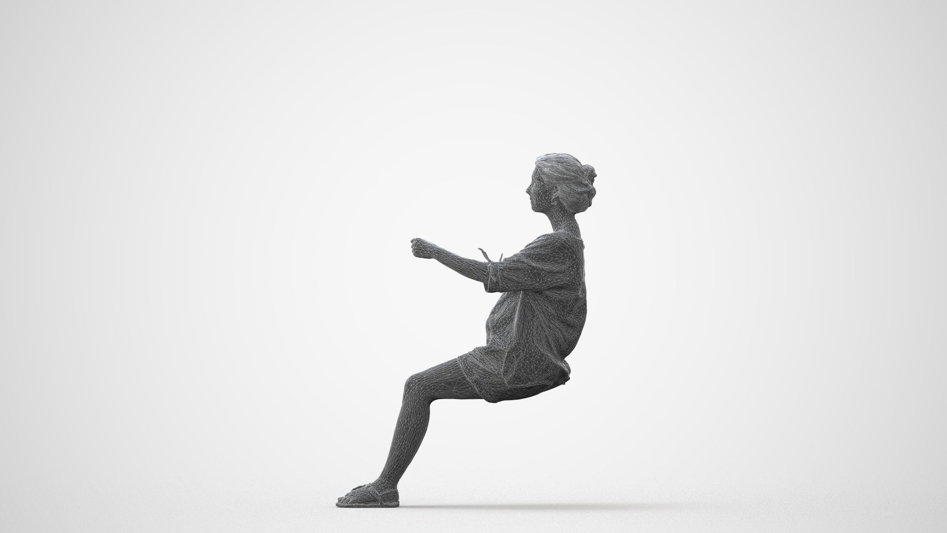 3D scanned woman driving casual, photorealistic archviz people for Enscape and SketchUp, square thumbnail