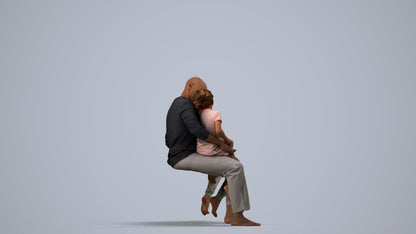 realistic 3D human girl casual kids, archviz people FBX OBJ for Blender, side view render