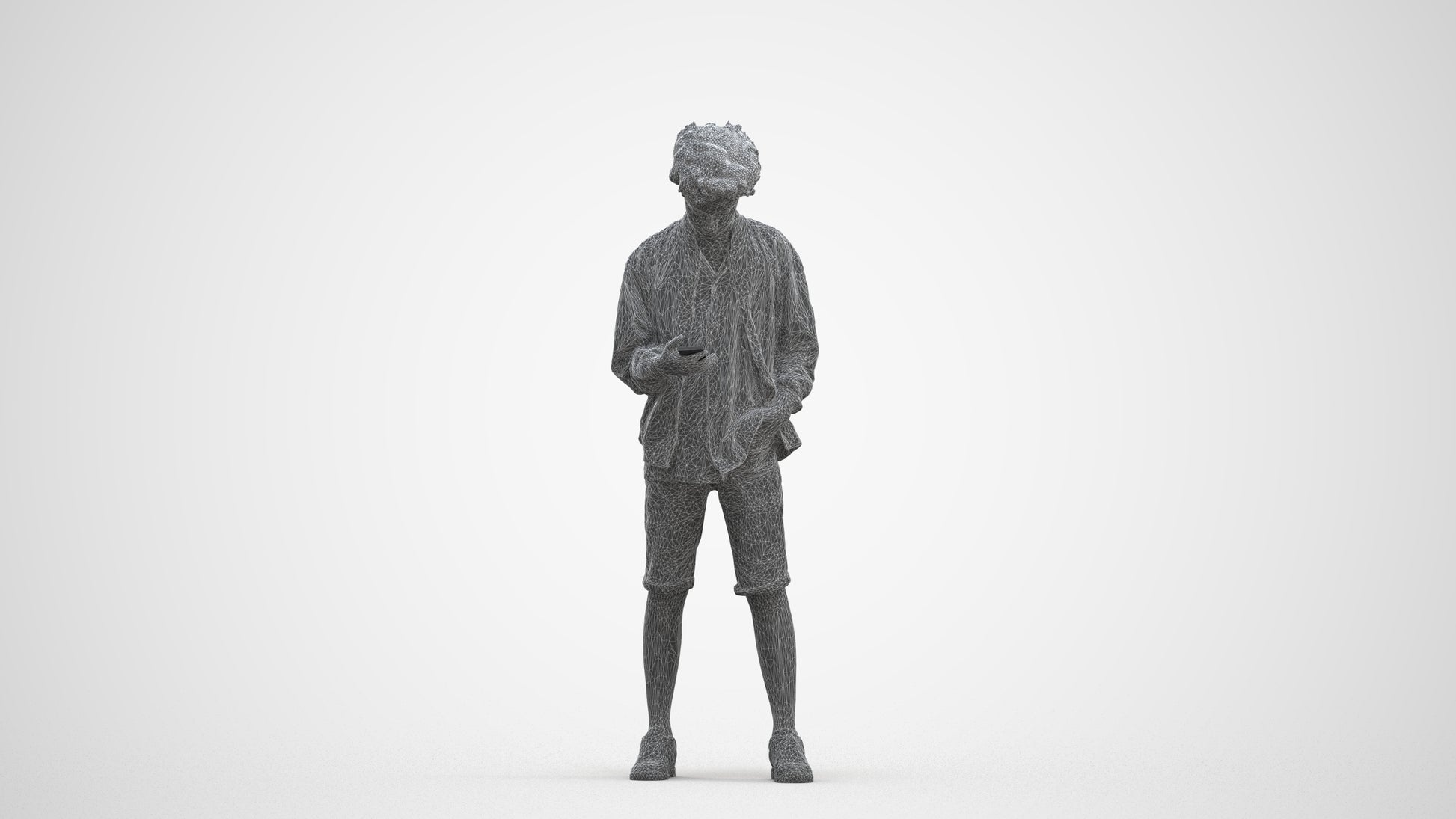 scanned 3D boy casual mix, photogrammetry people for Enscape and V-Ray, three-quarter front view render