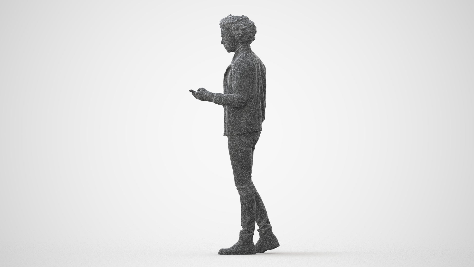 photogrammetry 3D man casual standing, realistic human model archviz FBX, square thumbnail